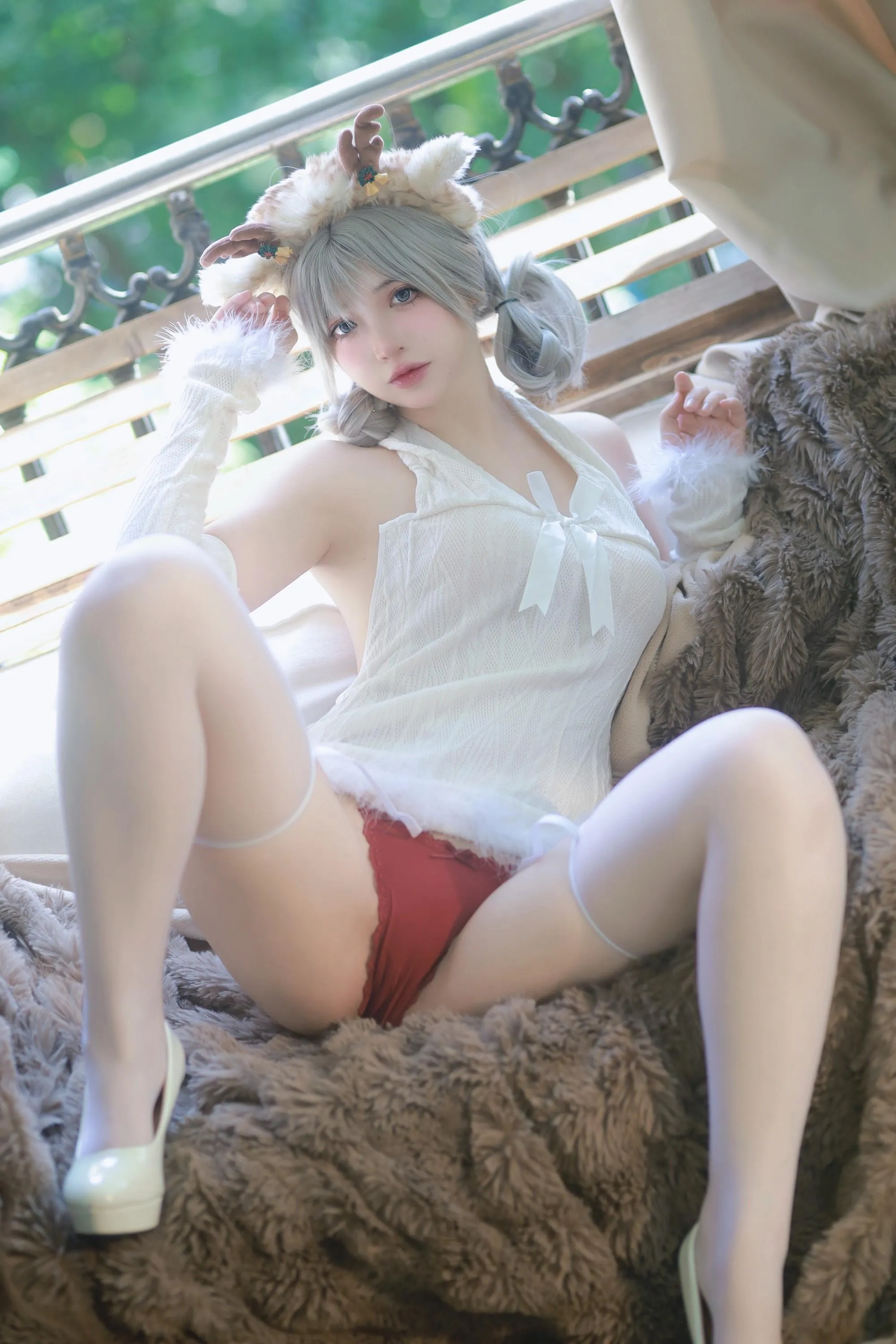 疯猫ss – NO.130 圣诞特典白色毛衣 [98P]插图5